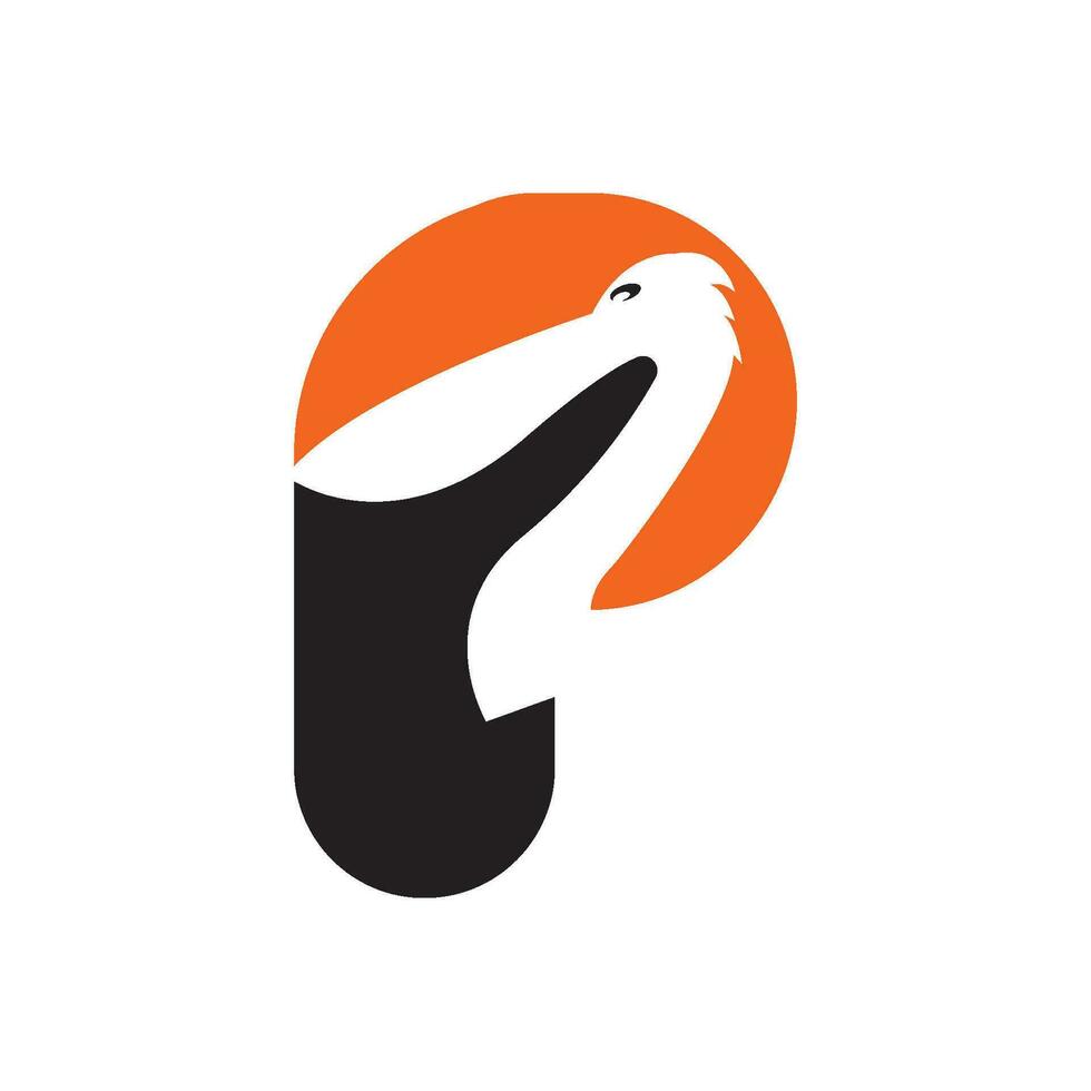 pelican bird logo vector icon in simple illustration design