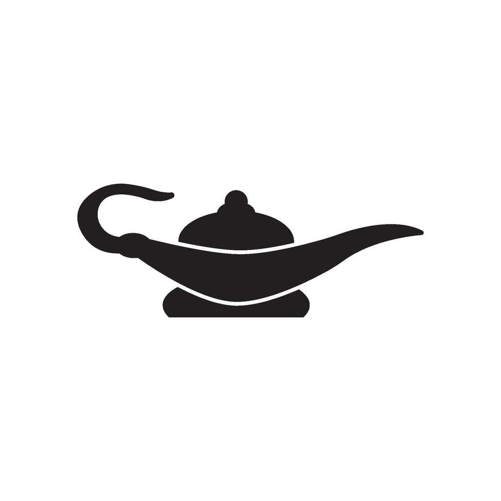 magic lamp genie icon logo template vector