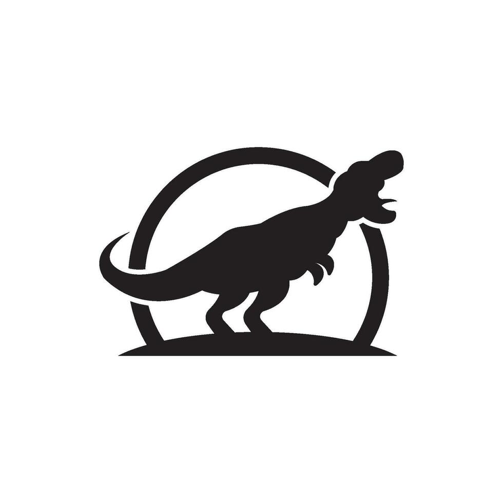 Powerful T-REX logo, jurassic period concept icon illustration design vector