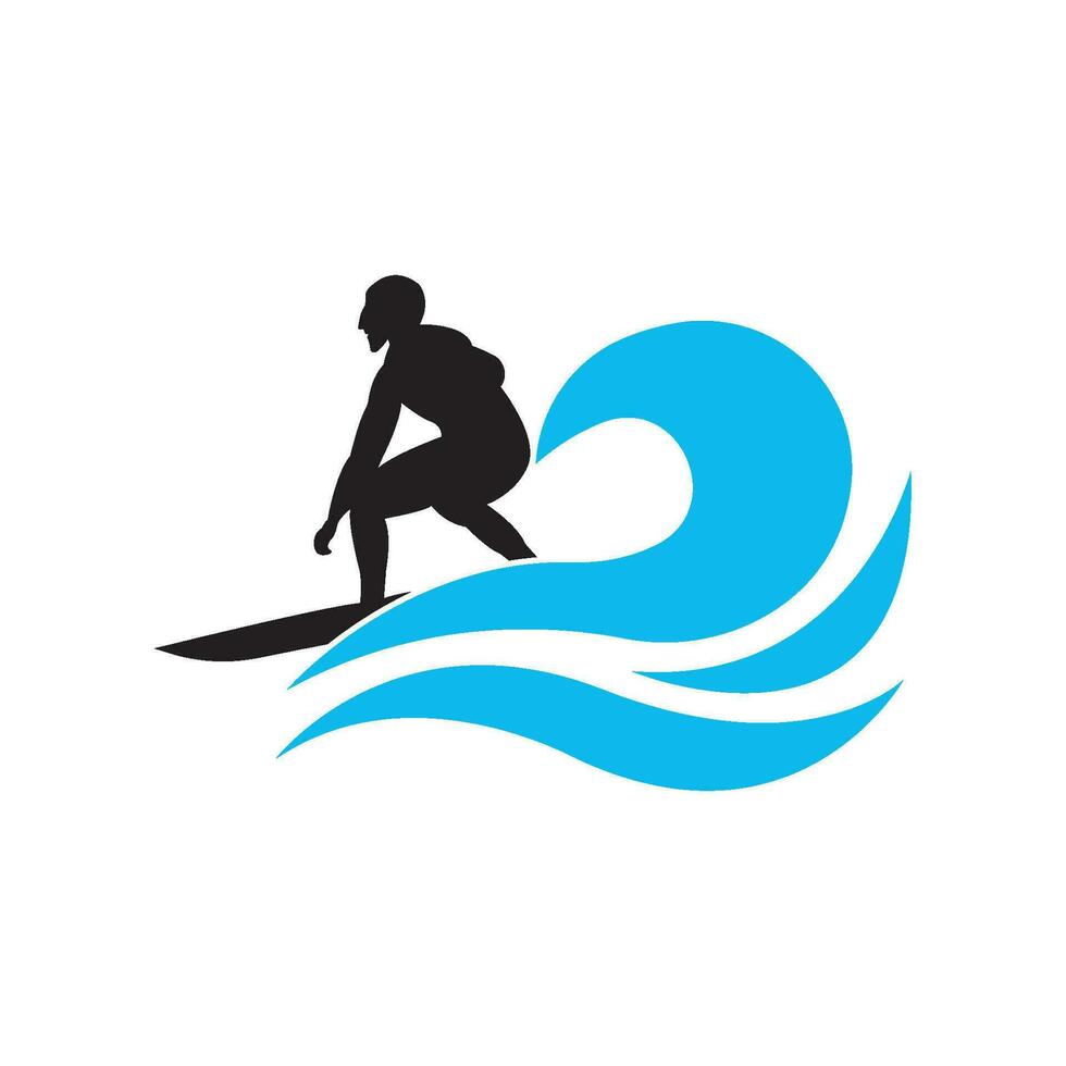 Surfing logo icon design vector illustration.