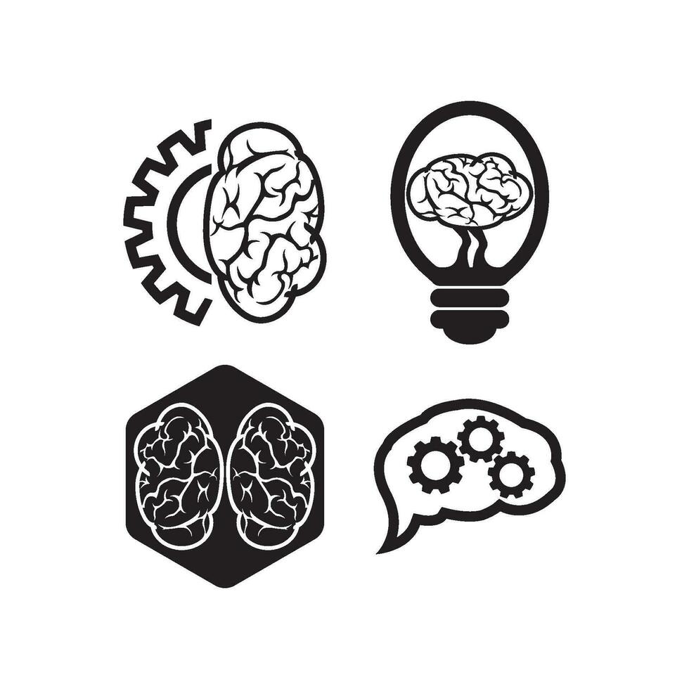 Brain logo icon design vector illustration