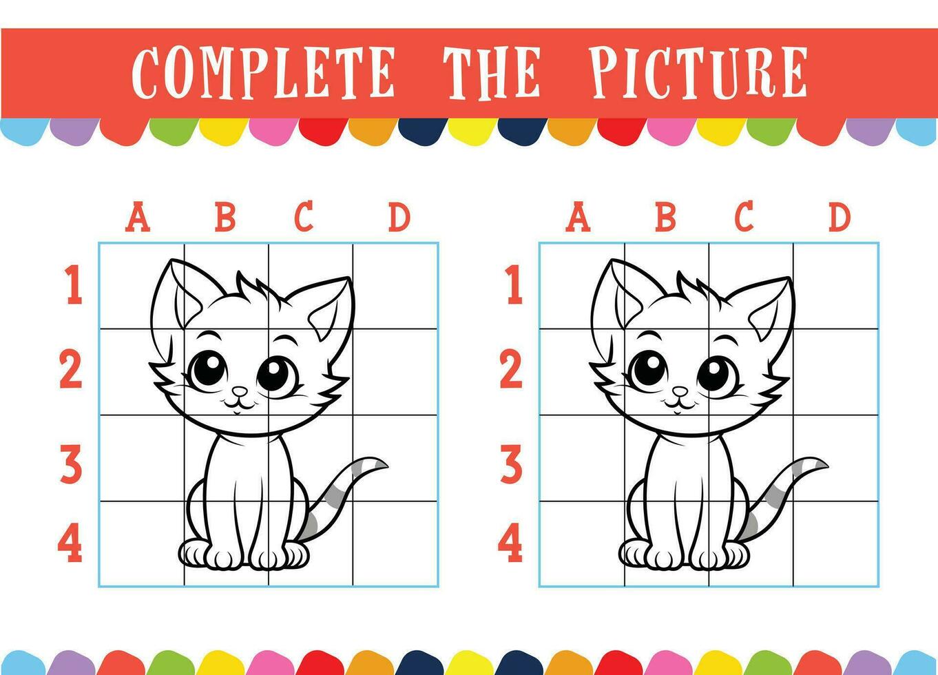 Education game for children complete the picture vector