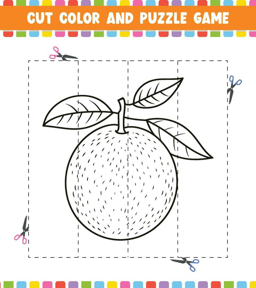 Cut color education worksheet game for kids color activity puzzle for
