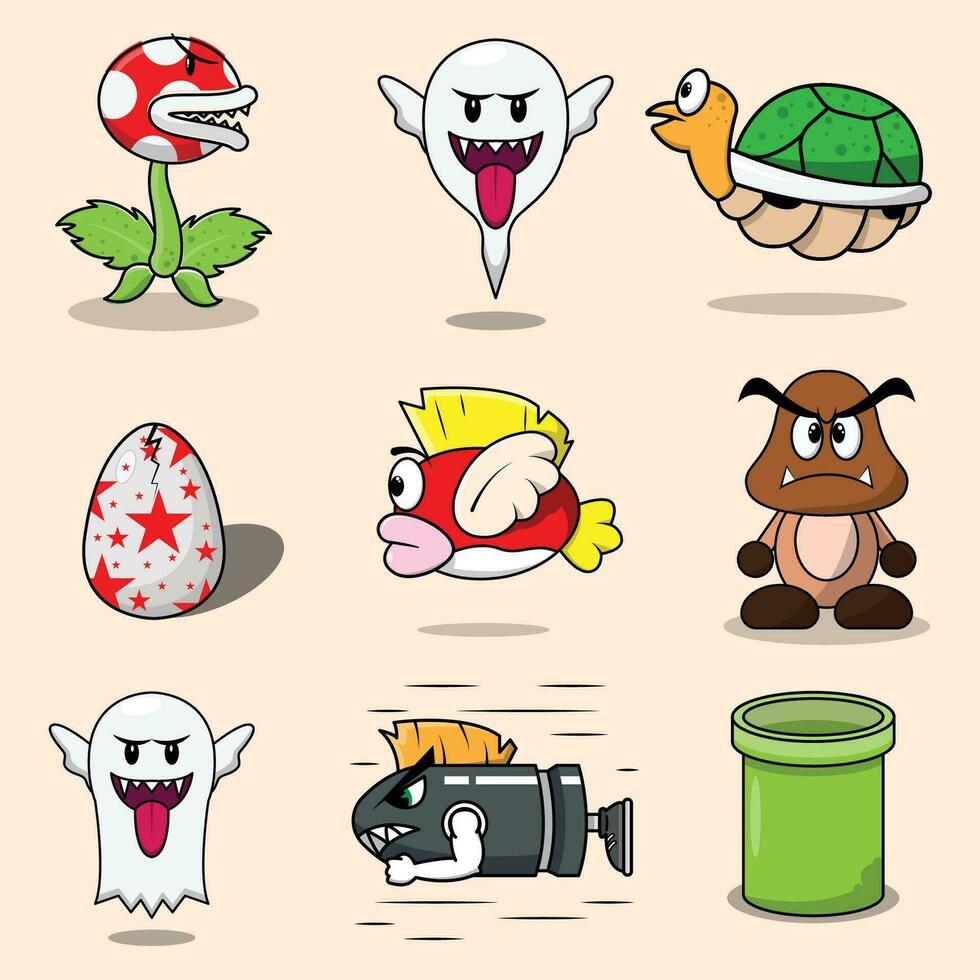 Enemy Game Set vector