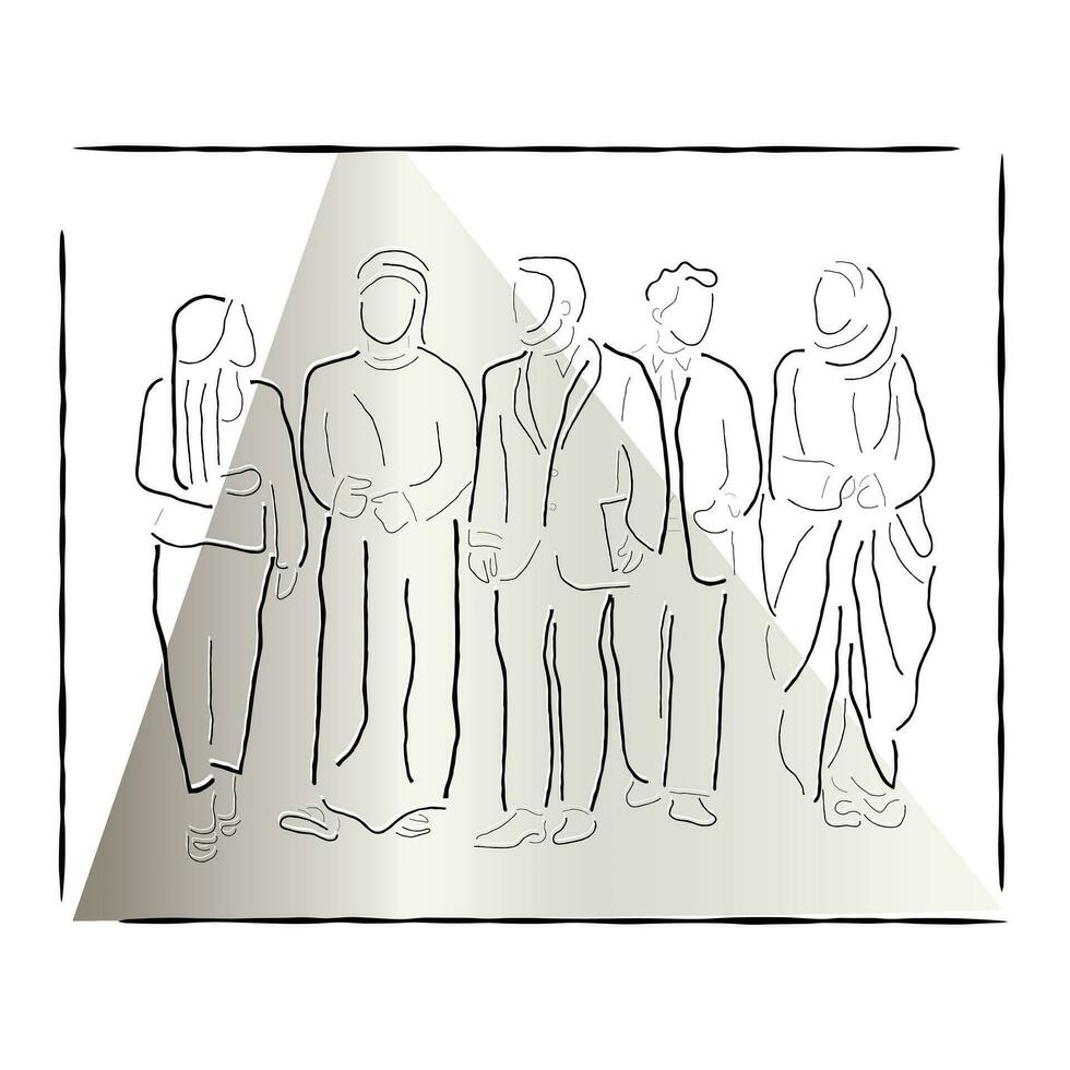 Line art vector of Ara Business people. Arab culture and business.