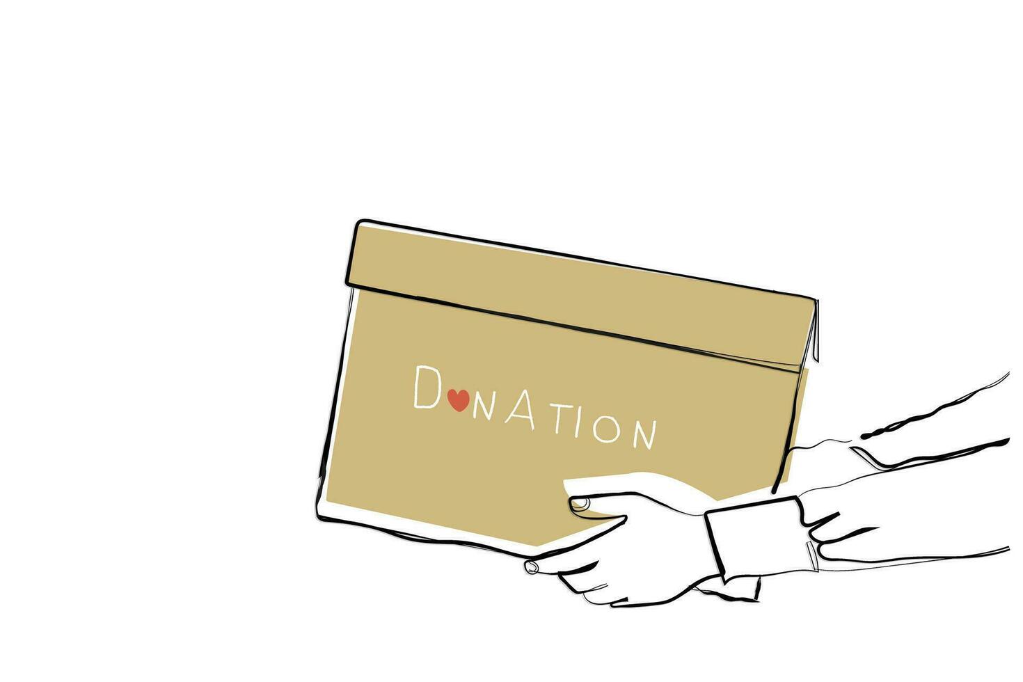 donación caja. caridad concepto Arte vector