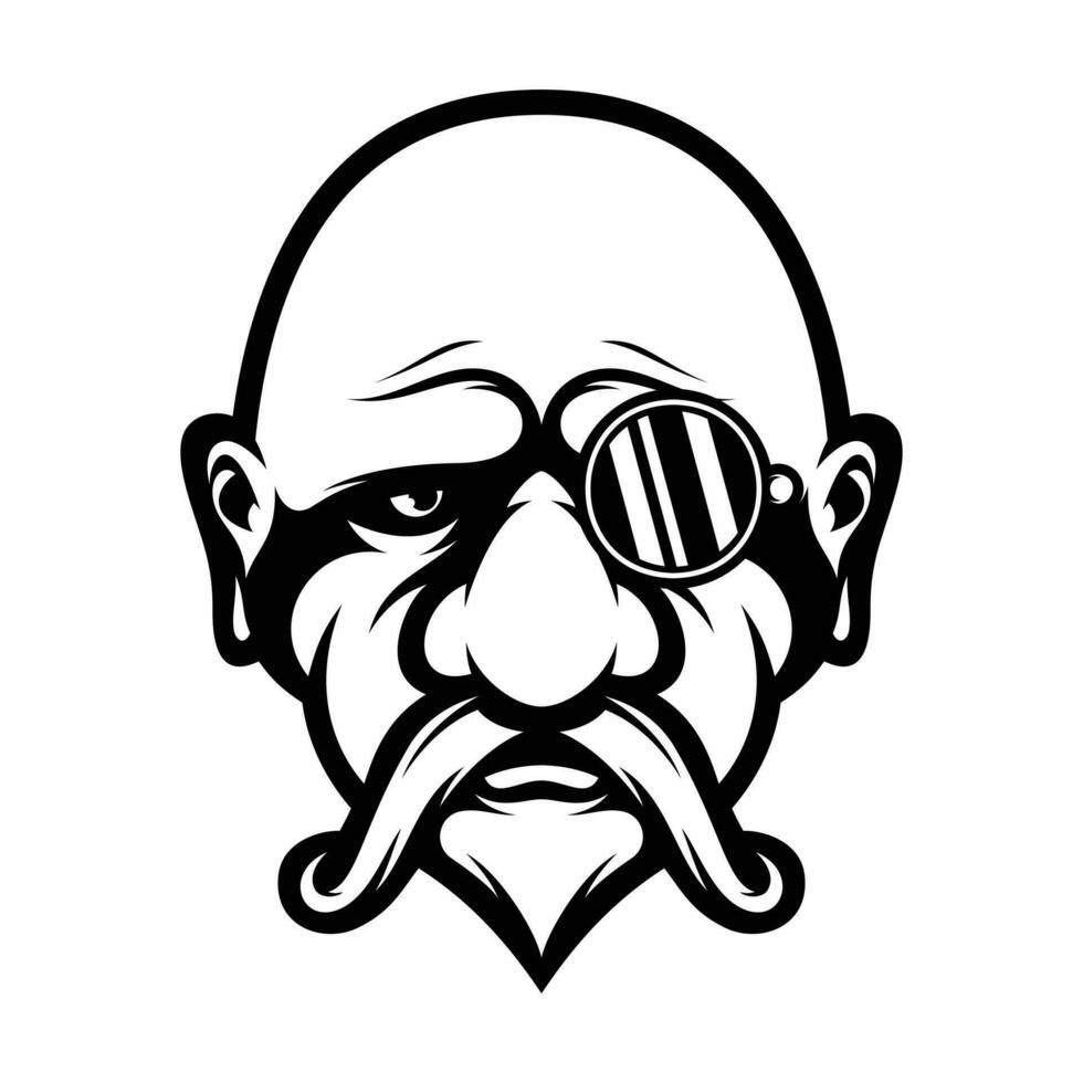 Oldman Glasses Outline vector