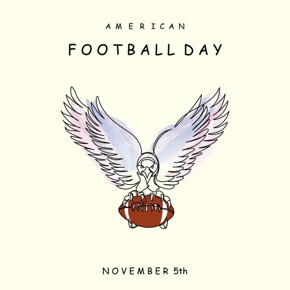 American football day line art vector. vector