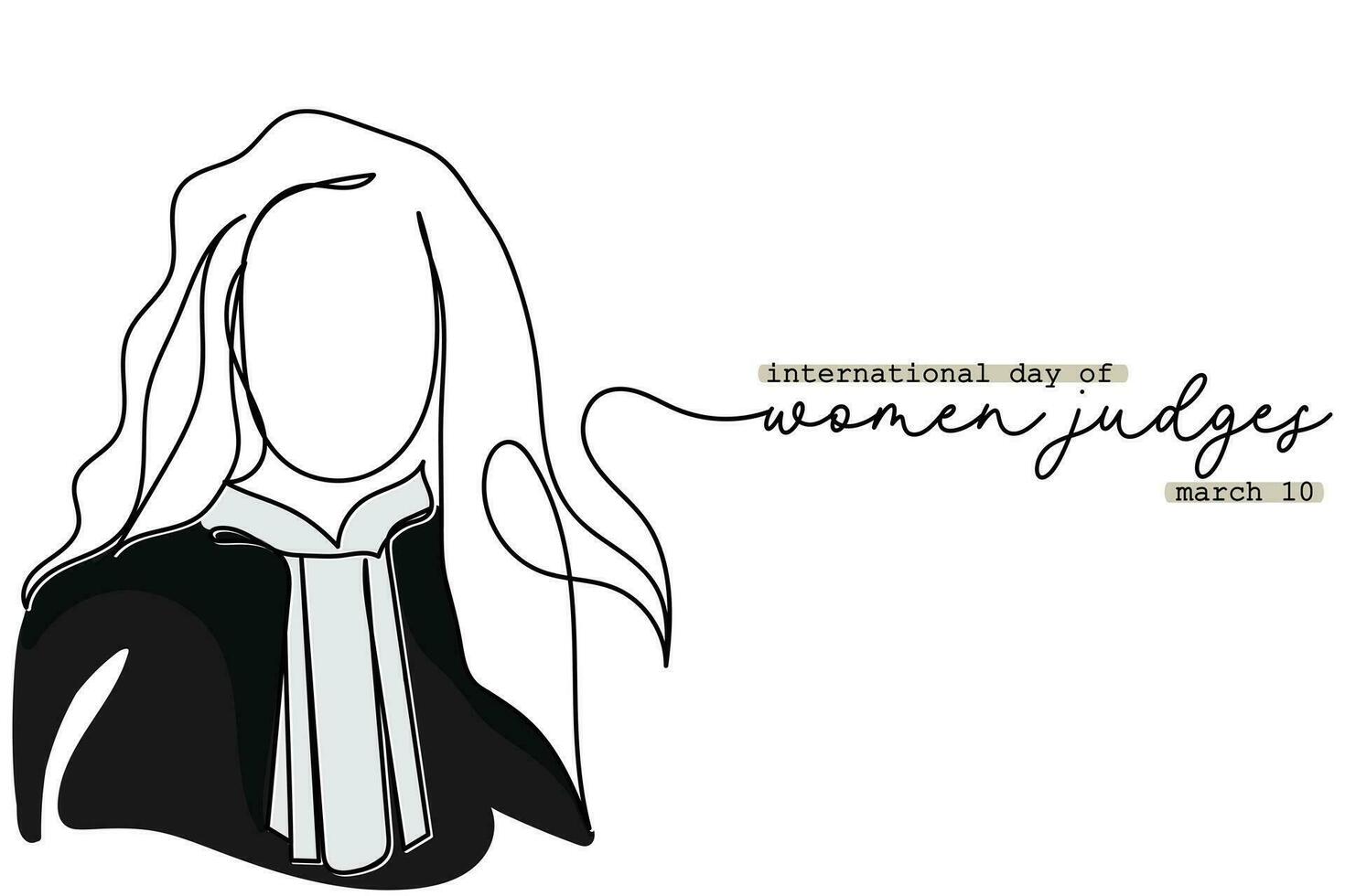 International day of women judges observed on 10 march every year. vector