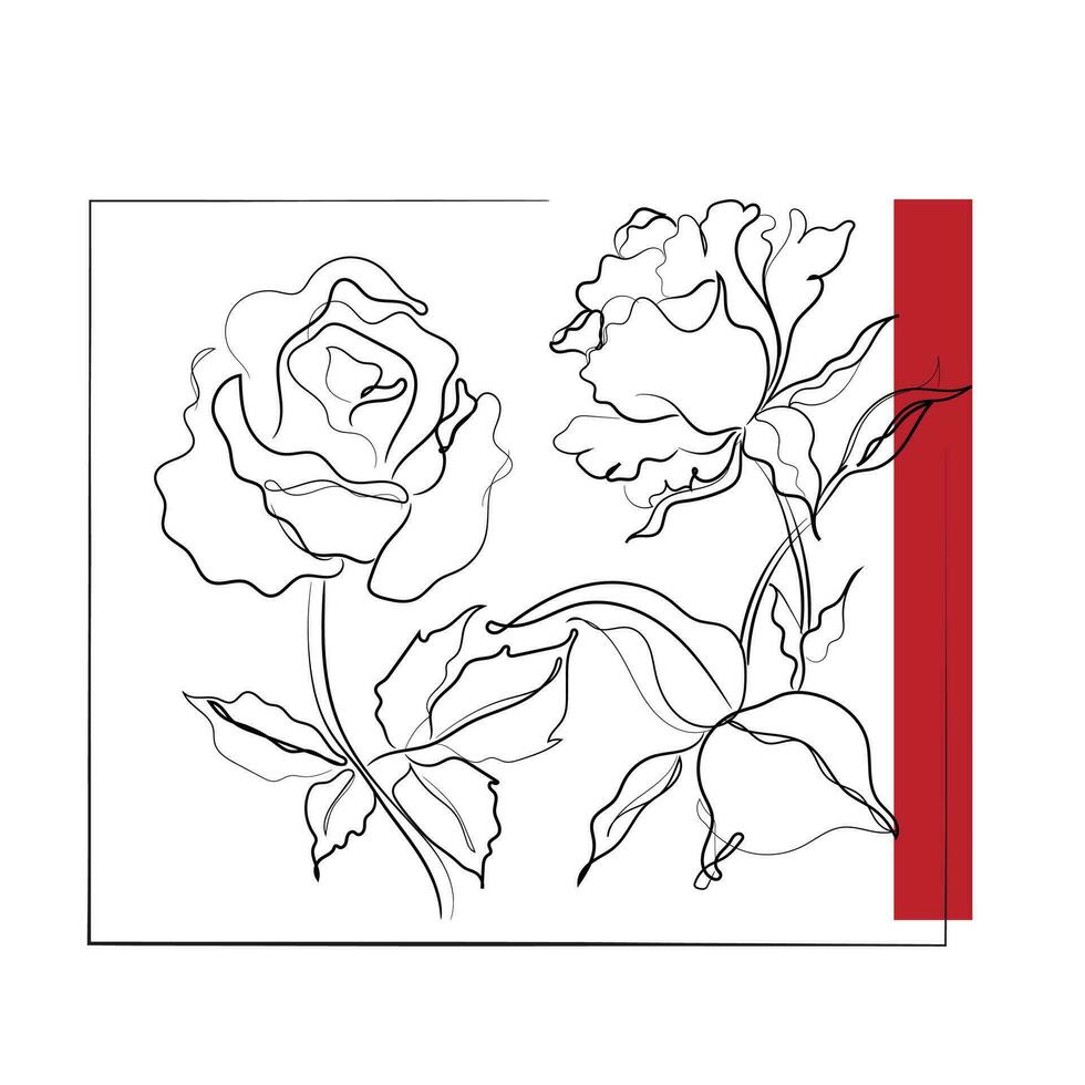 A collection of roses. Roses abstract art. vector