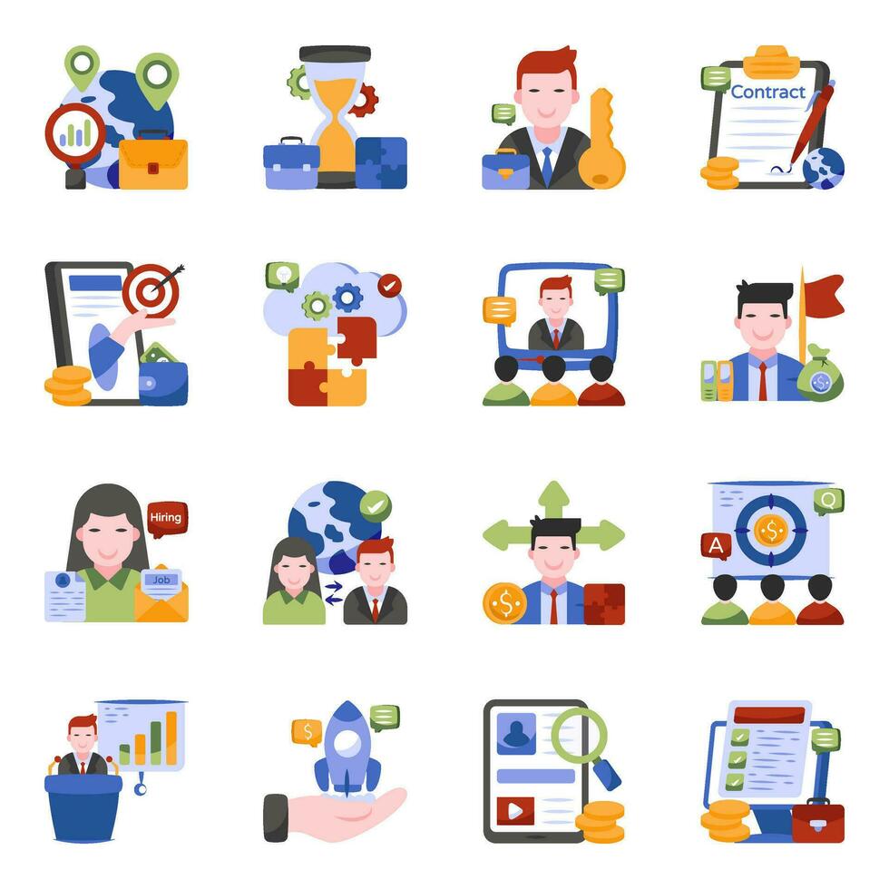 Pack of Creativity and Business Flat Icons vector