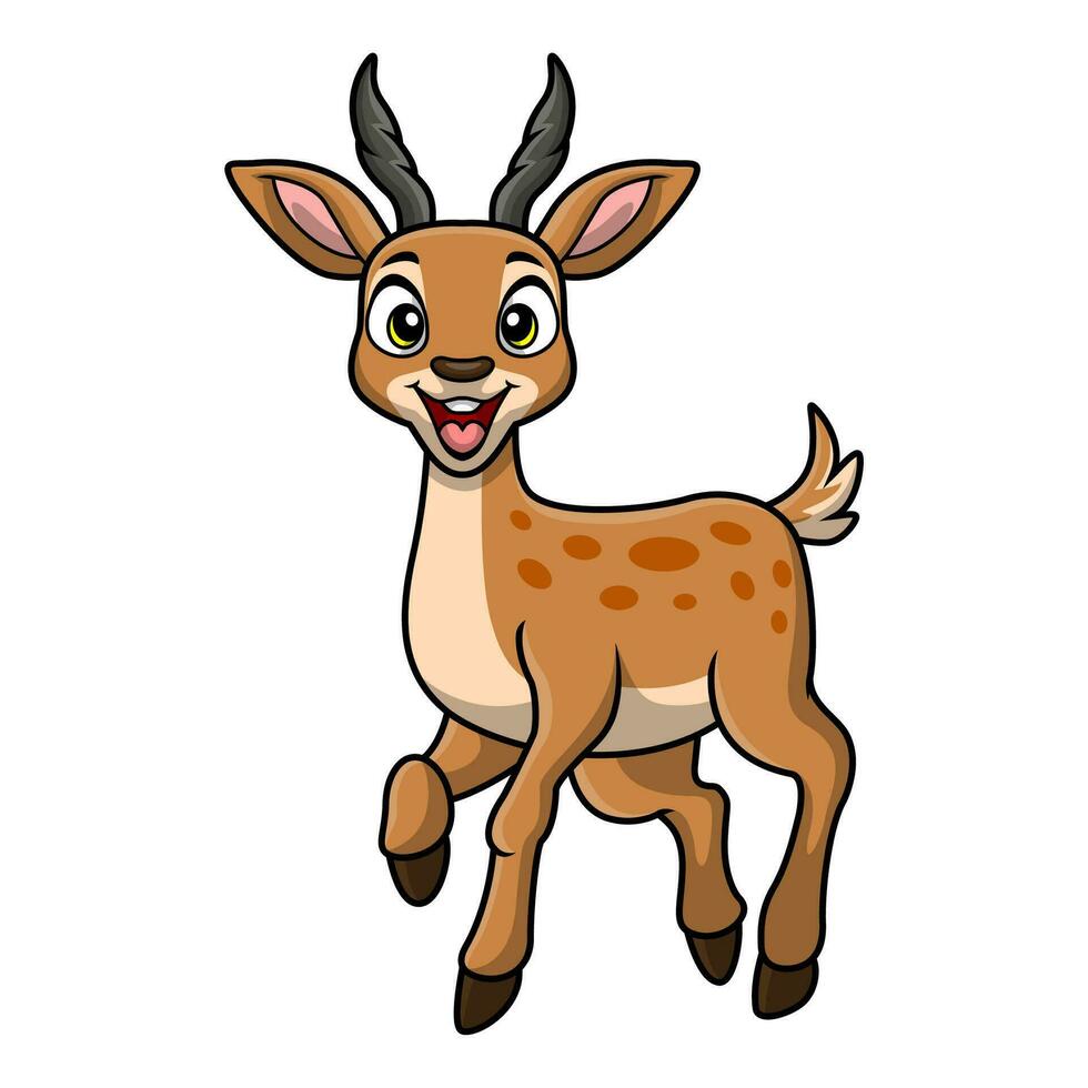 linda impala dibujos animados en blanco antecedentes vector