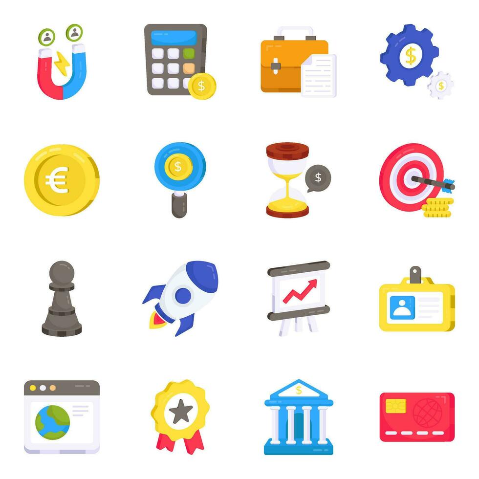 Pack of Business Flat Icons vector