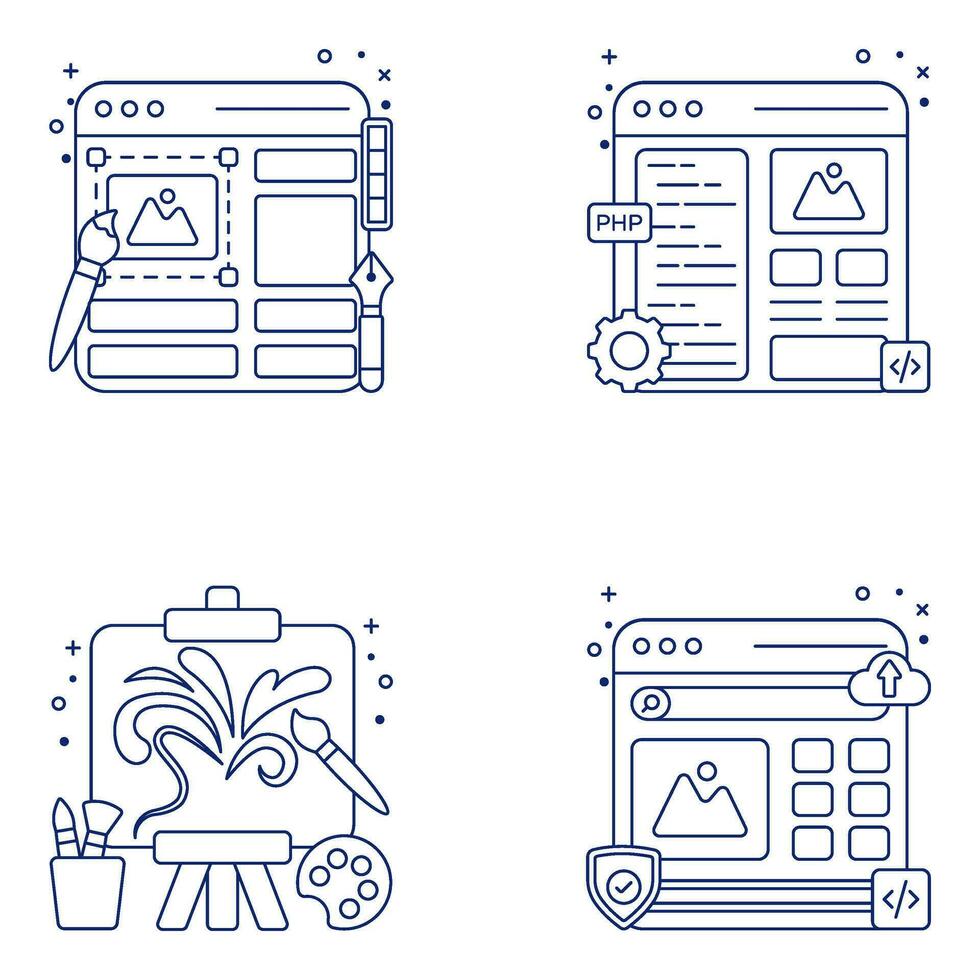 Pack of Creative Designing Linear Icons vector