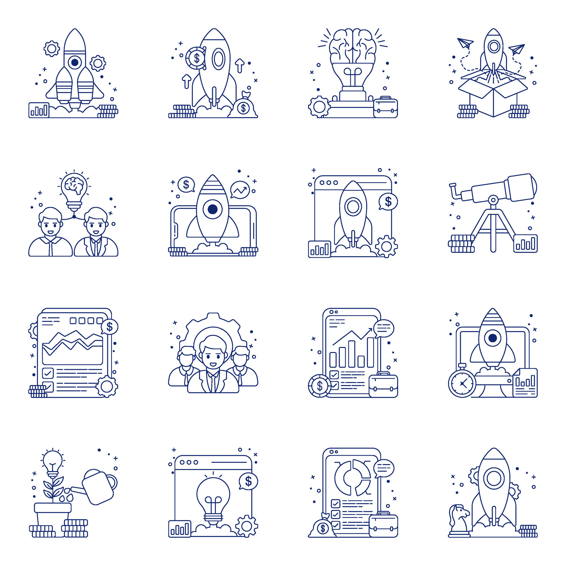 Pack of Startup Management Linear Icons 34897256 Vector Art at Vecteezy