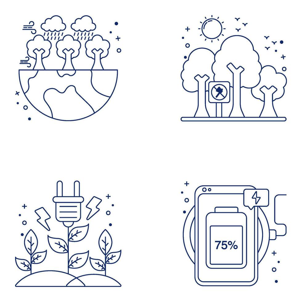 Pack of Eco and Nature Linear Icons vector