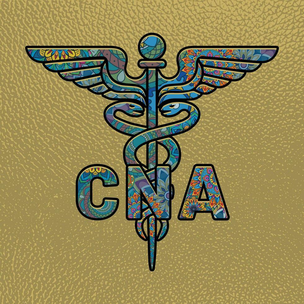 CNA Nurse Medical symbol caduceus CNA nurse practitioner vector