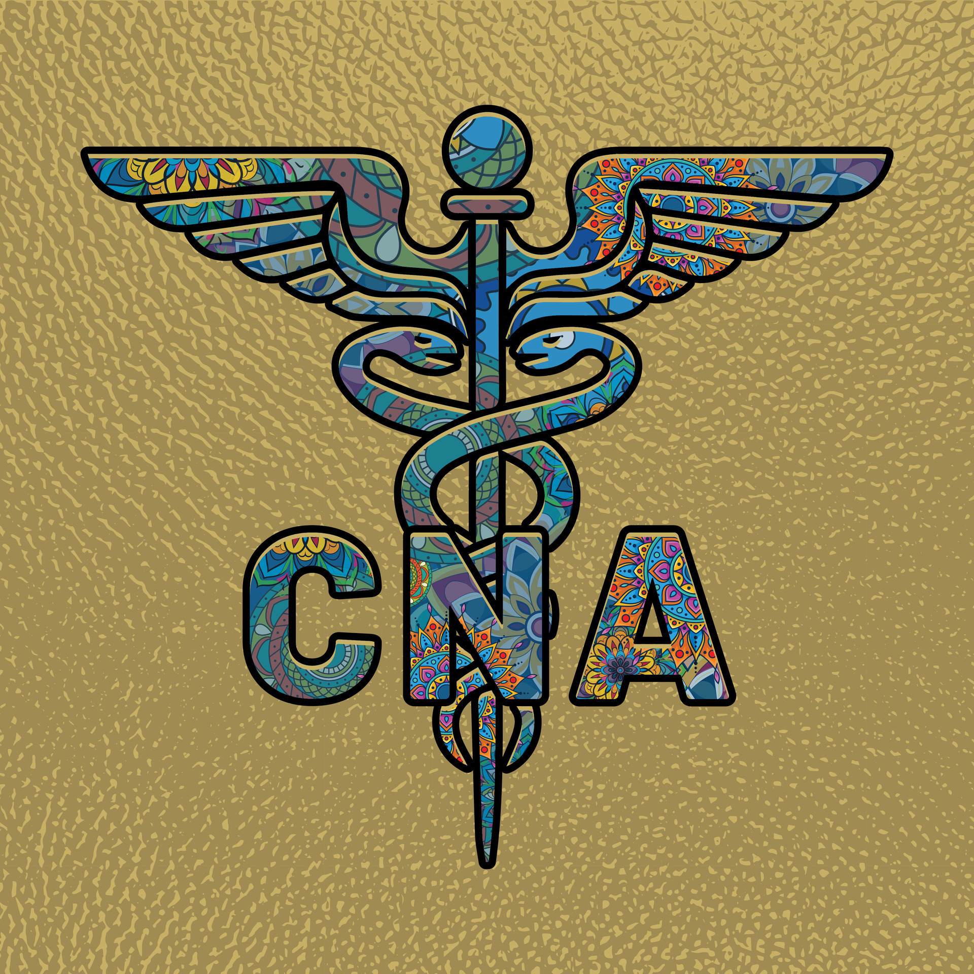 CNA Nurse Medical symbol caduceus CNA nurse practitioner vector