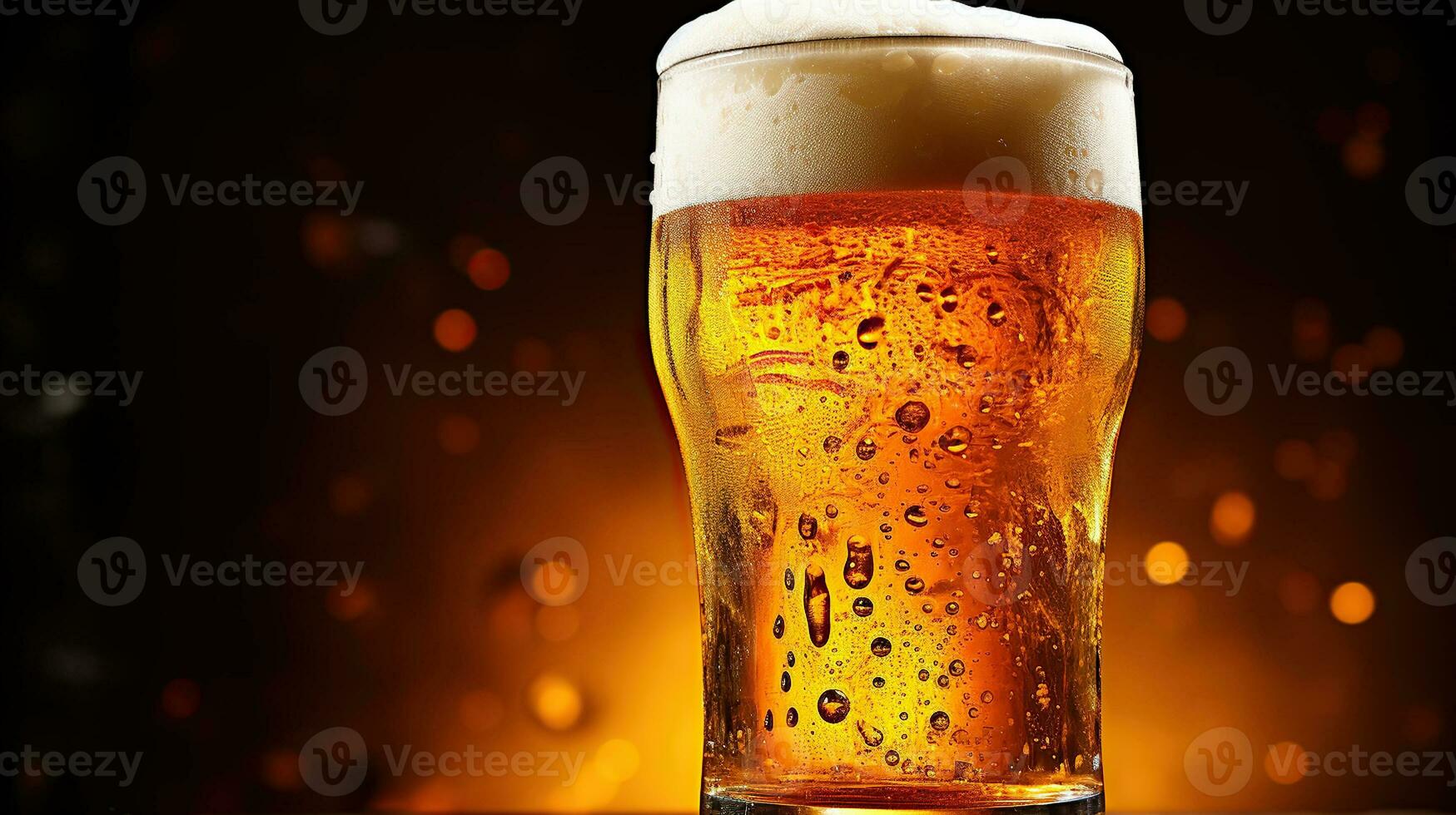 Refreshing Cold Craft Light Beer Adorned with Water Droplets. Generative AI photo