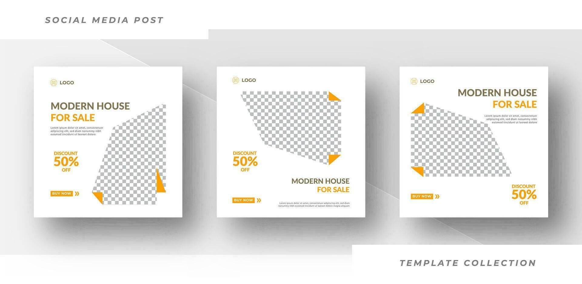 Modern house for sale Social Media Post Templates, Editable Post Templates Social Media Banners. Pro Vector
