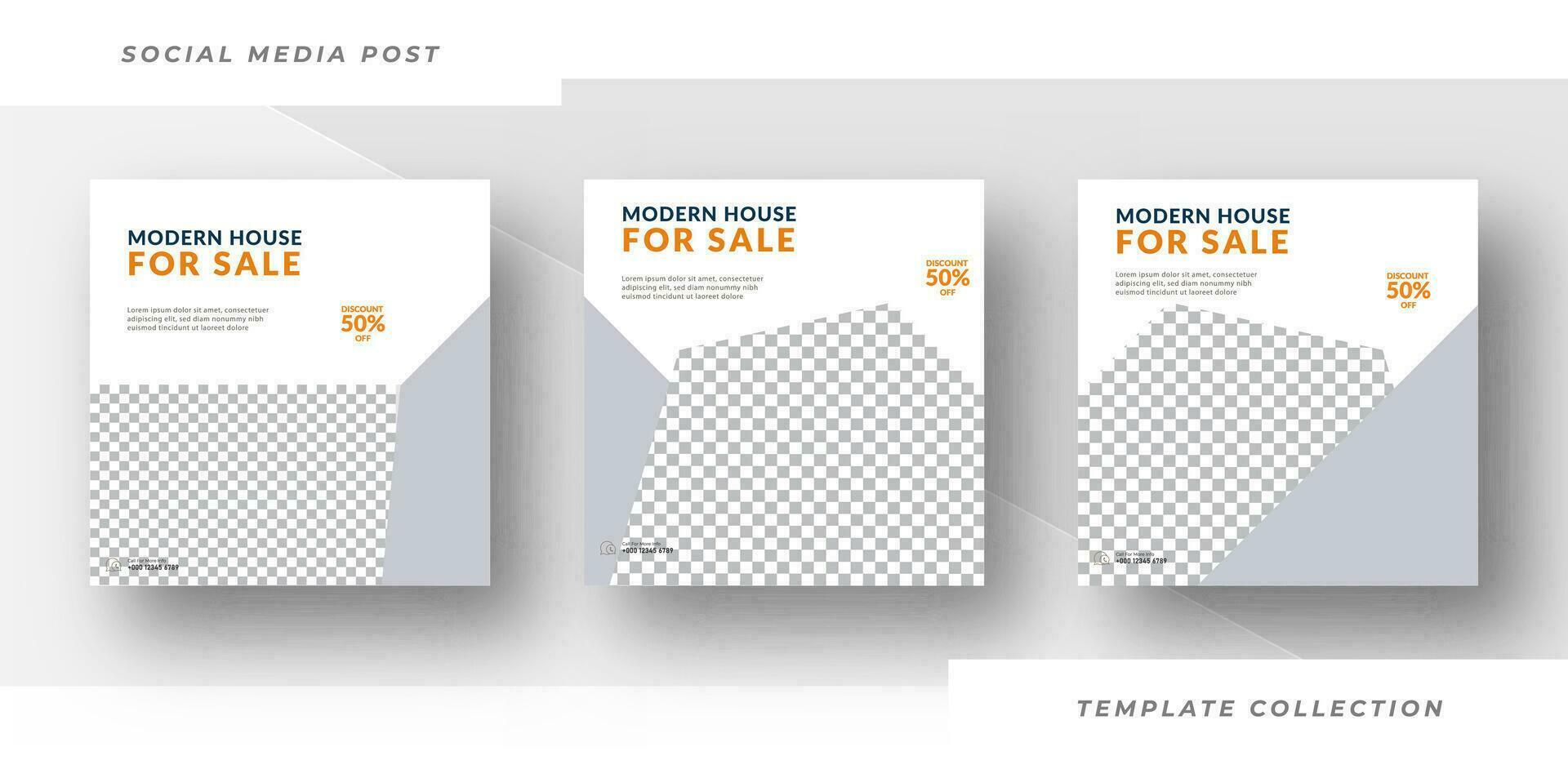 Modern house for sale Social Media Post Templates, Editable Post Templates Social Media Banners. Pro Vector