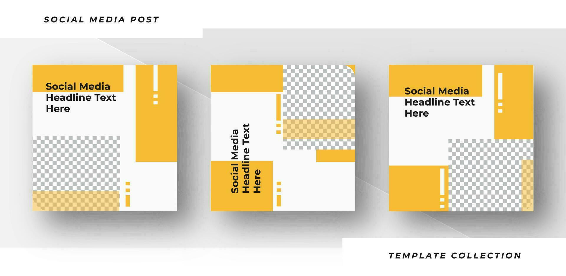 Creative collection Minimalist of editing square banner social media post advertising headline text here templates. Pro Vector