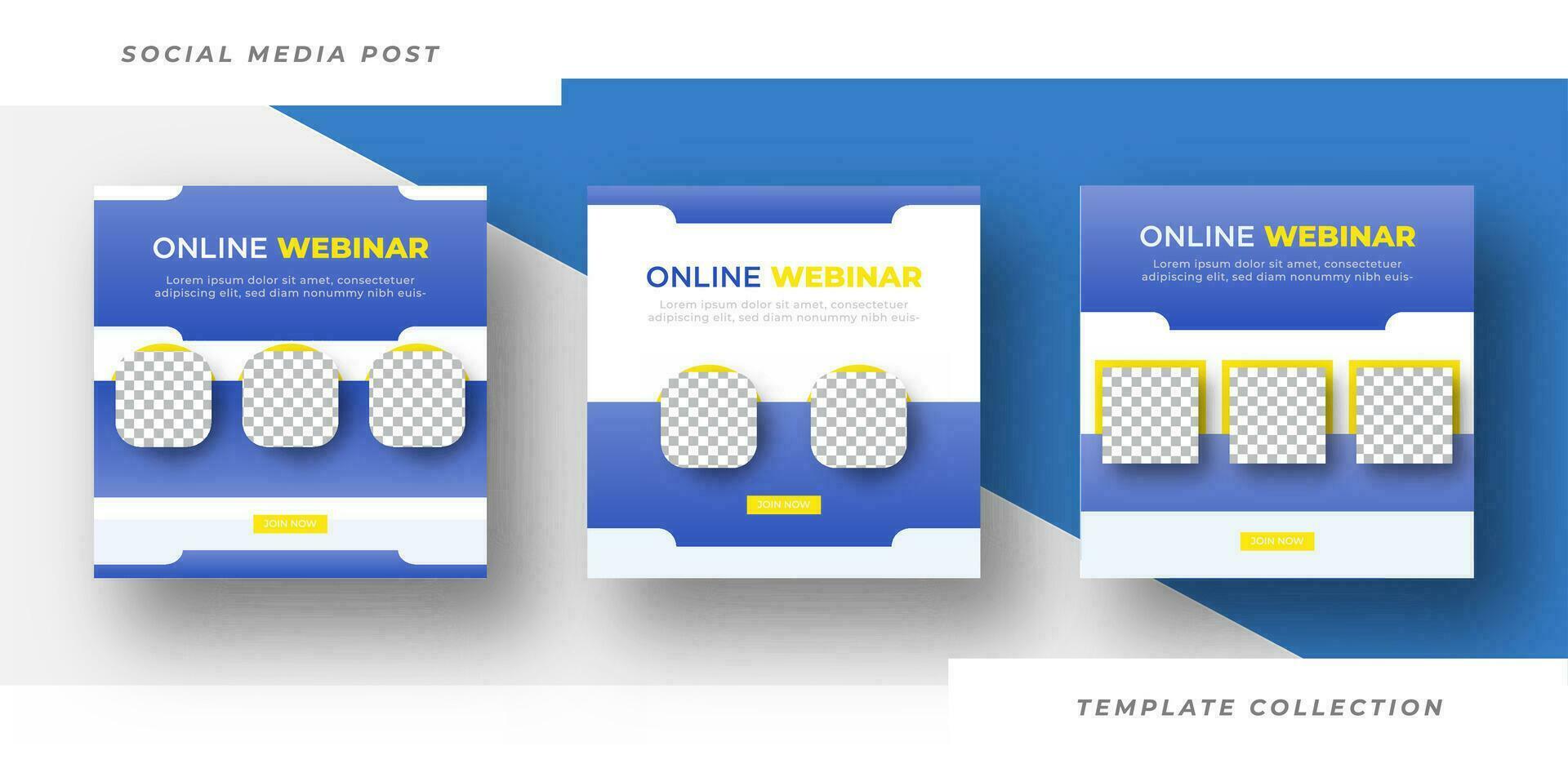 Online Webinar Social Media Post Set , Corporate Business Promotion Social Media Business conference Web Banner, promotion banner frame design Pro Vector