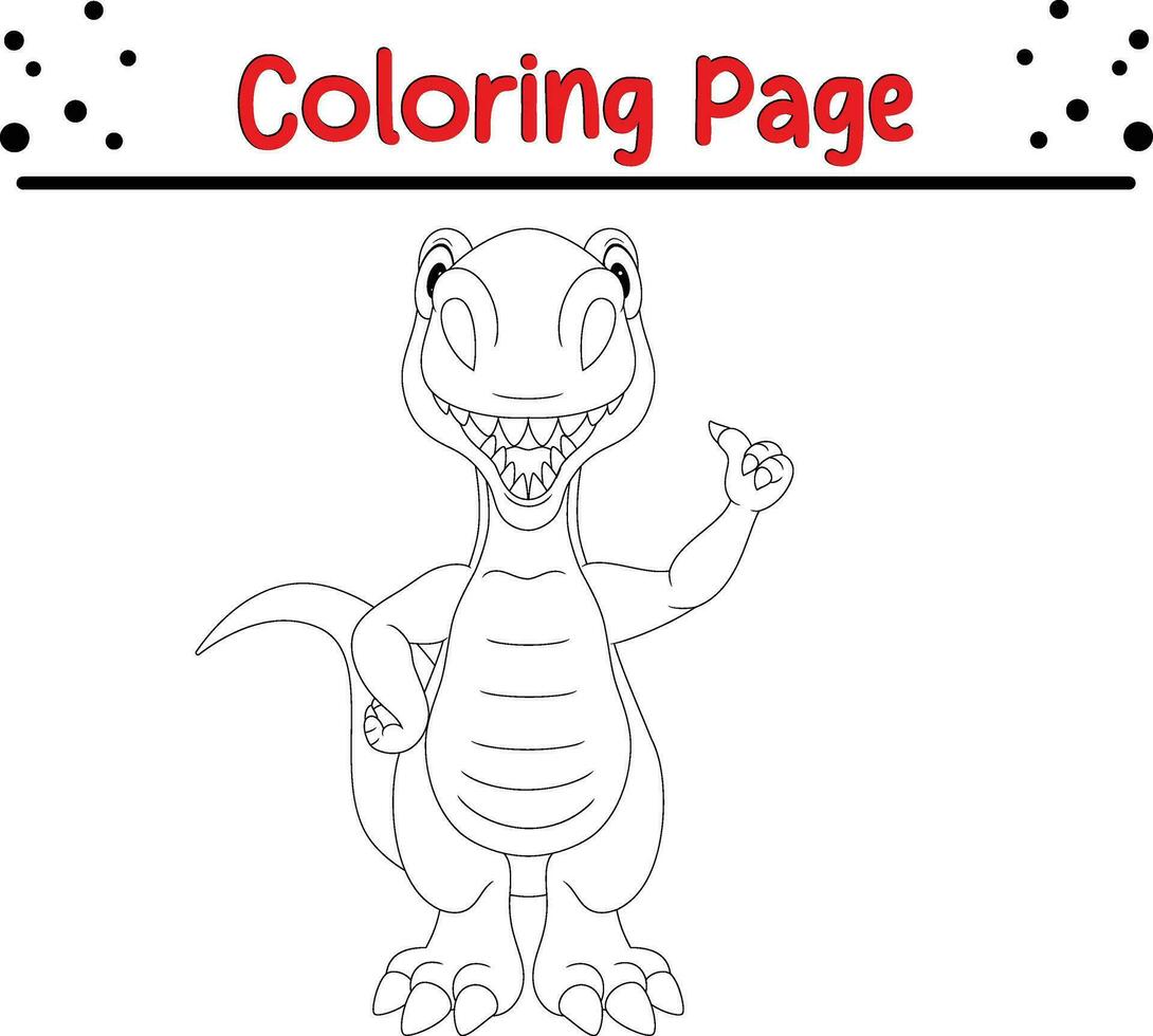 Cute dinosaur coloring page for kids vector