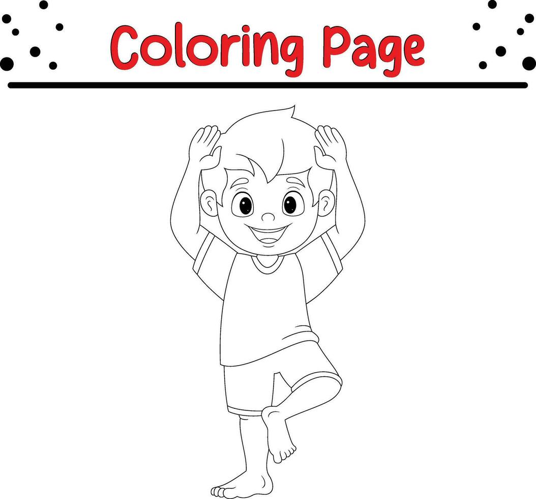 Little boy coloring page. coloring book page for kids vector