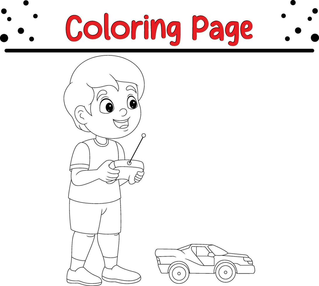 Little boy coloring page. coloring book page for kids vector