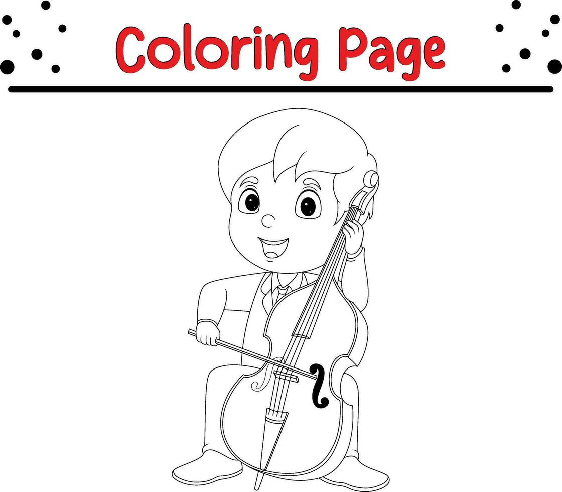 Little boy coloring page. coloring book page for kids vector