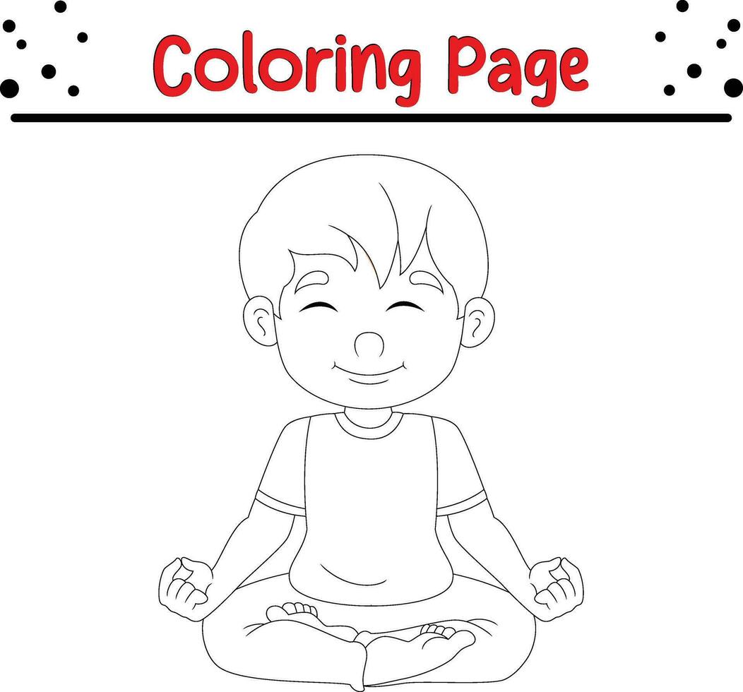 Little boy coloring page. coloring book page for kids vector