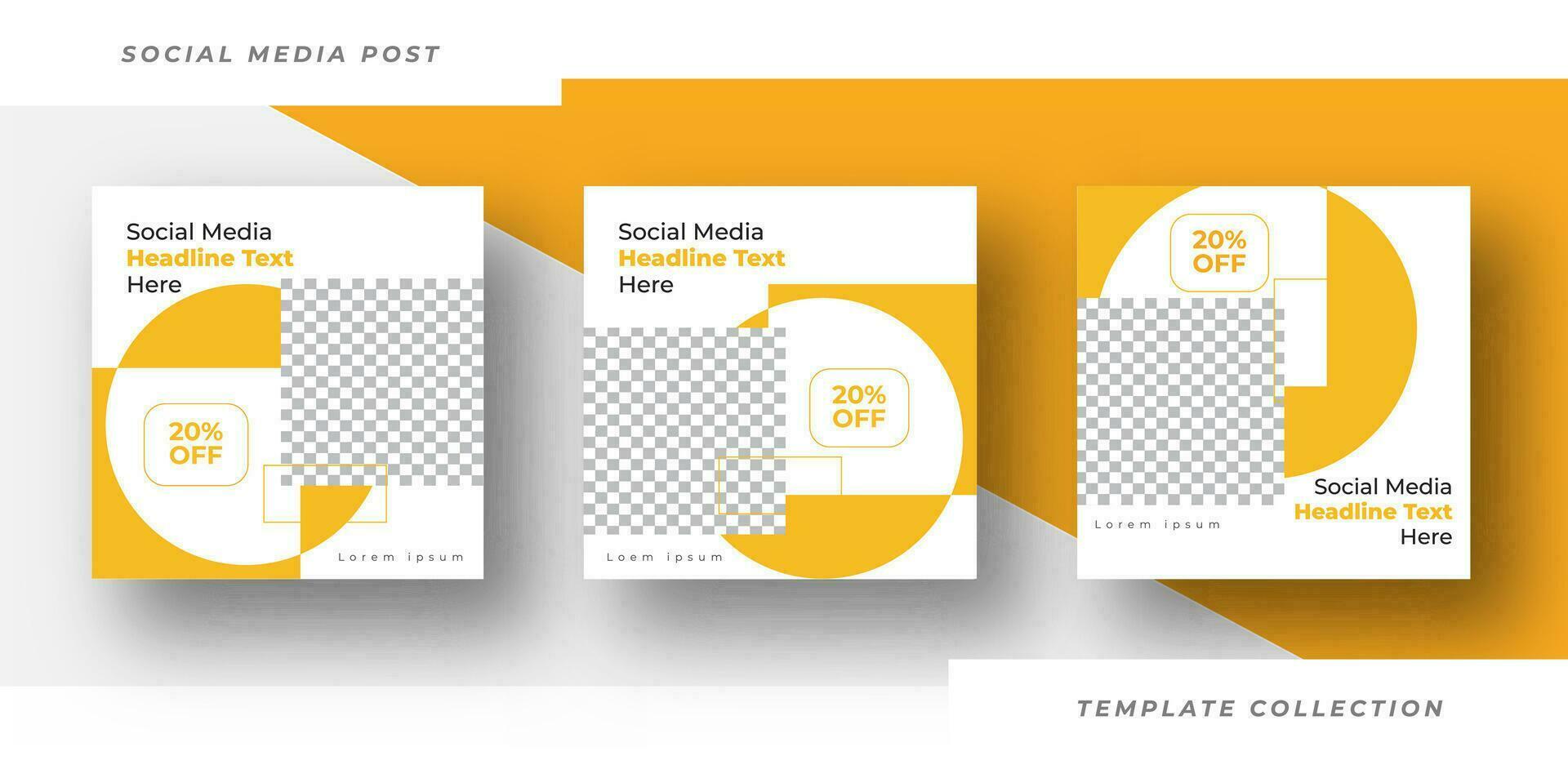 Minimalist social media post headline text here templates promotion banner frame design Pro Vector