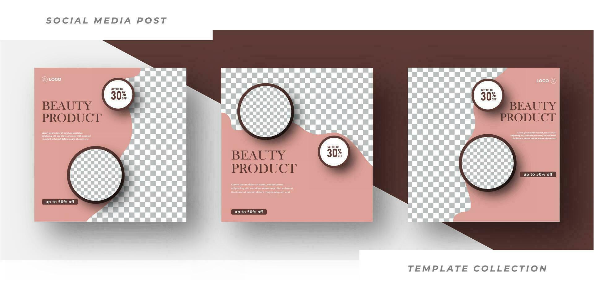 Beauty product skincare Makeup Salon square banner collection promotion banner frame design Pro Vector