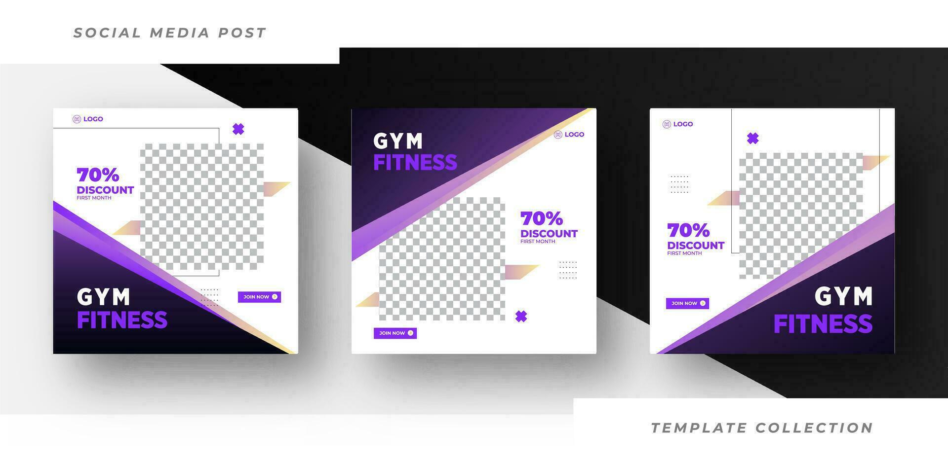 Fitness gym social media post banner template, gym, Workout, fitness and Sports social media post banner, fitness gym social media post banner design. Pro Vector