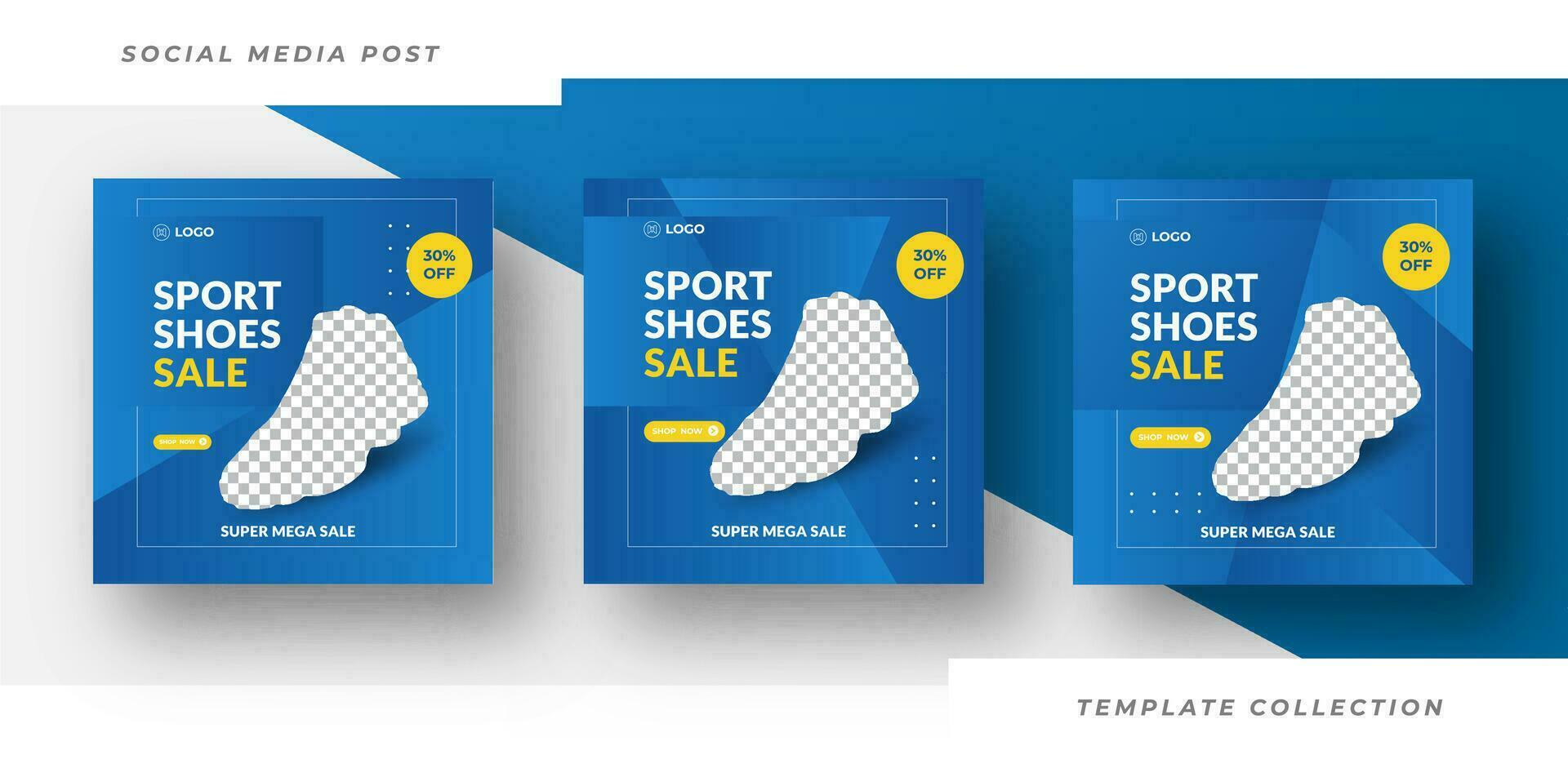 Sport shoes fashion shoes sale  brand product Social media banner post template. Pro Vector