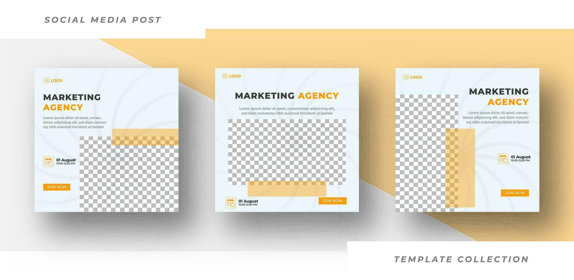Marketing agency Webinar Social Media Post Set , Corporate Business Promotion Social Media Business conference Web Banner. Pro Vector