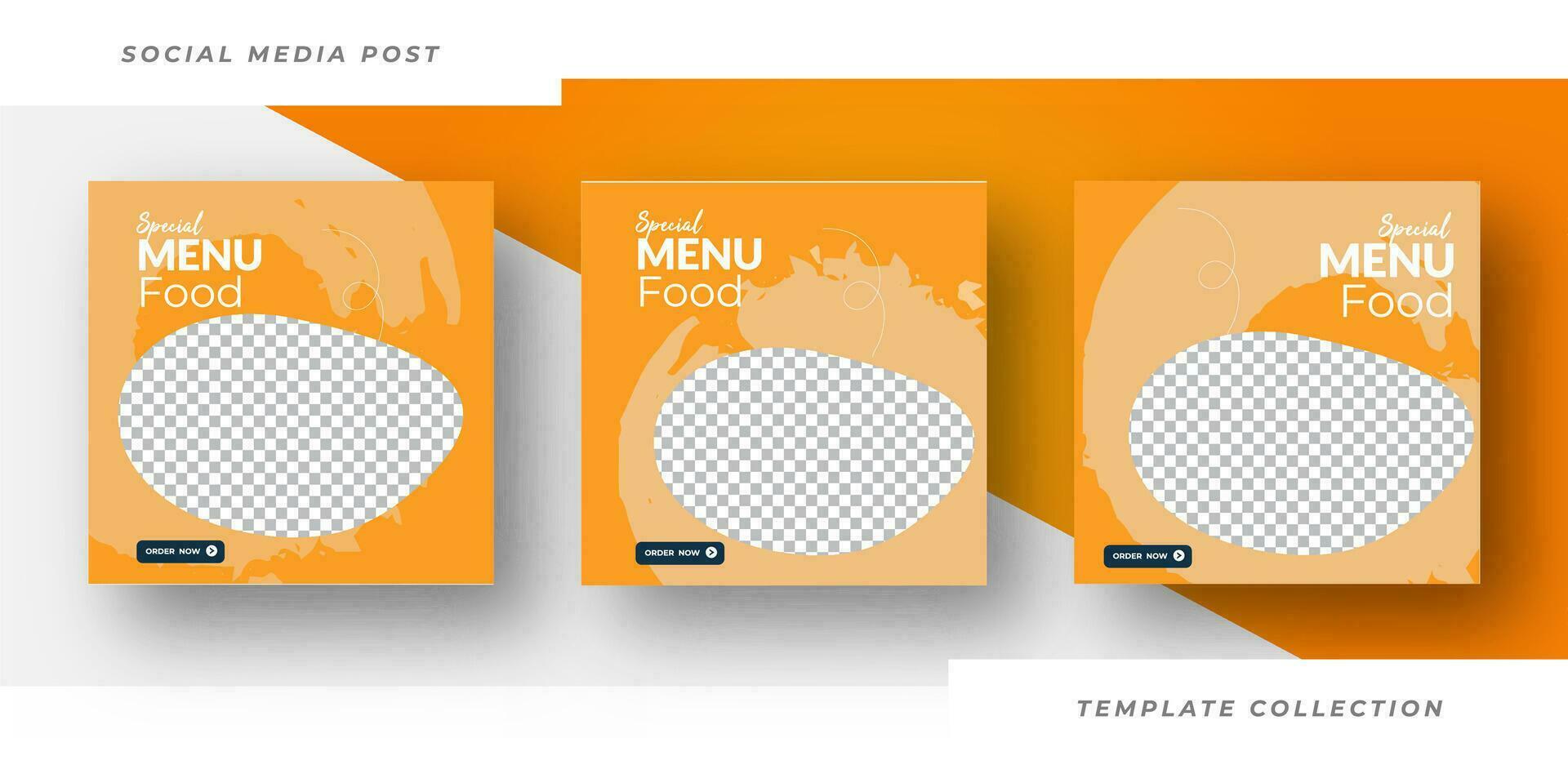 Special Menu Food banner social media post template design. Suitable for Social Media Post Restaurant menu banner social media post. Pro Vector