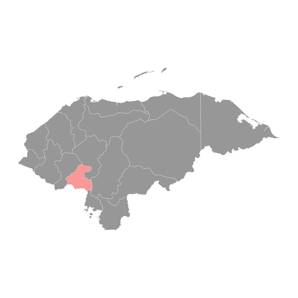 La Paz department map, administrative division of Honduras. Vector illustration.