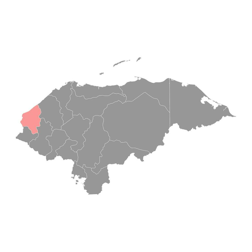 copan Departamento mapa, administrativo división de Honduras. vector ilustración.