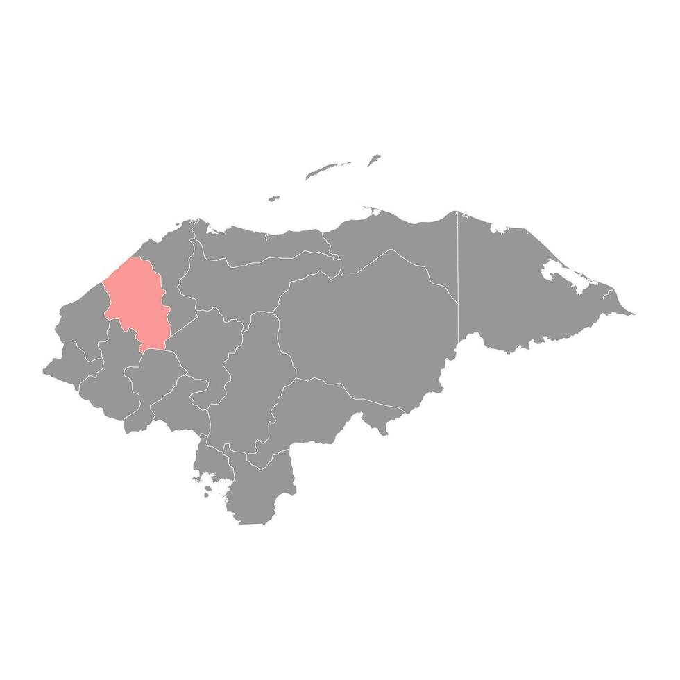 Santa Barbara department map, administrative division of Honduras. Vector illustration.
