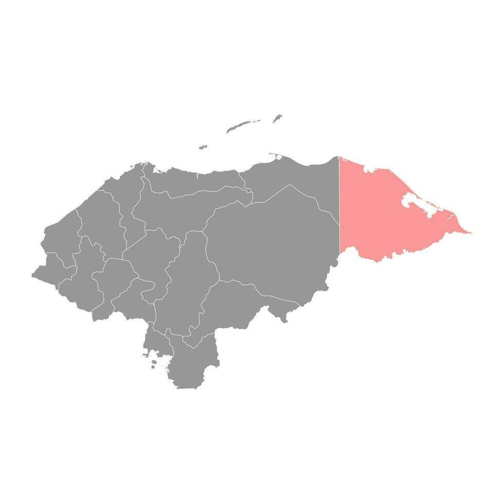 gracias un dios Departamento mapa, administrativo división de Honduras. vector ilustración.