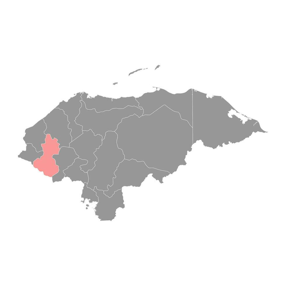 Lempira department map, administrative division of Honduras. Vector illustration.