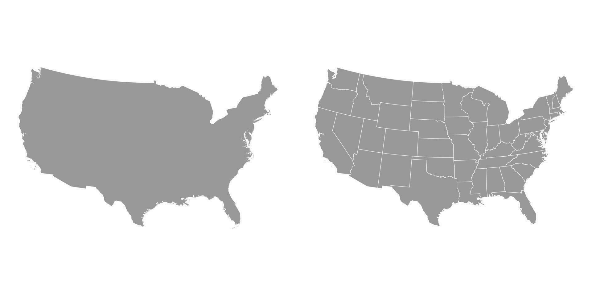 USA gray maps. Vector illustration.