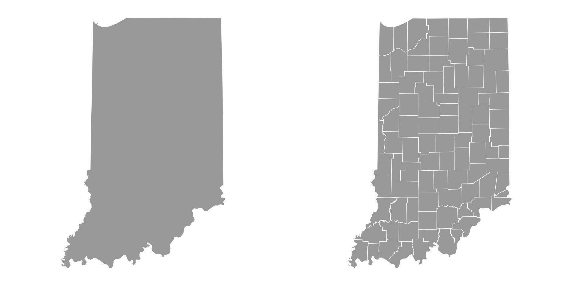 Indiana estado gris mapas vector ilustración.