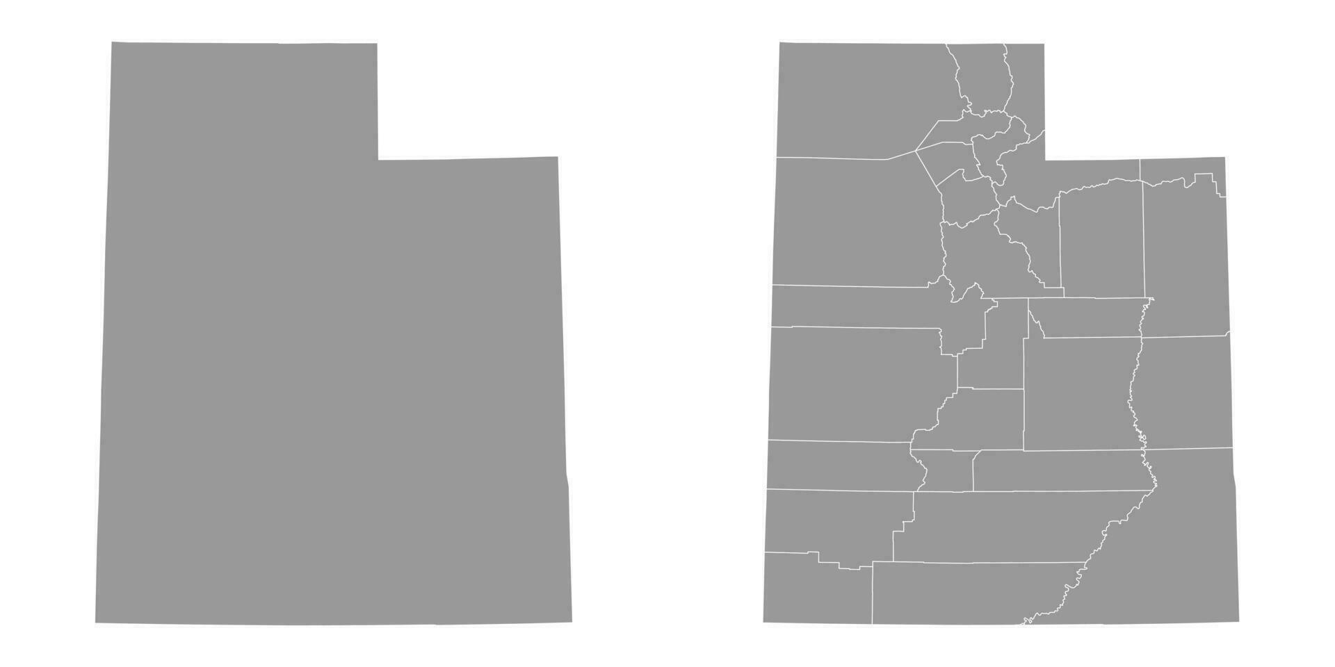 Utah estado gris mapas vector ilustración.