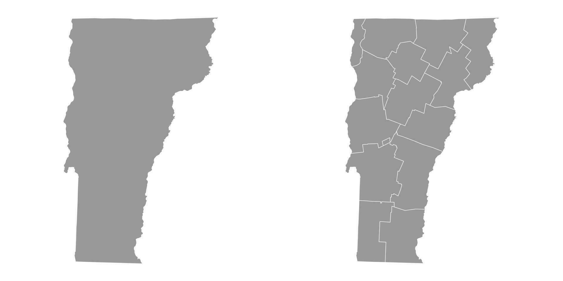 Vermont state gray maps. Vector illustration.