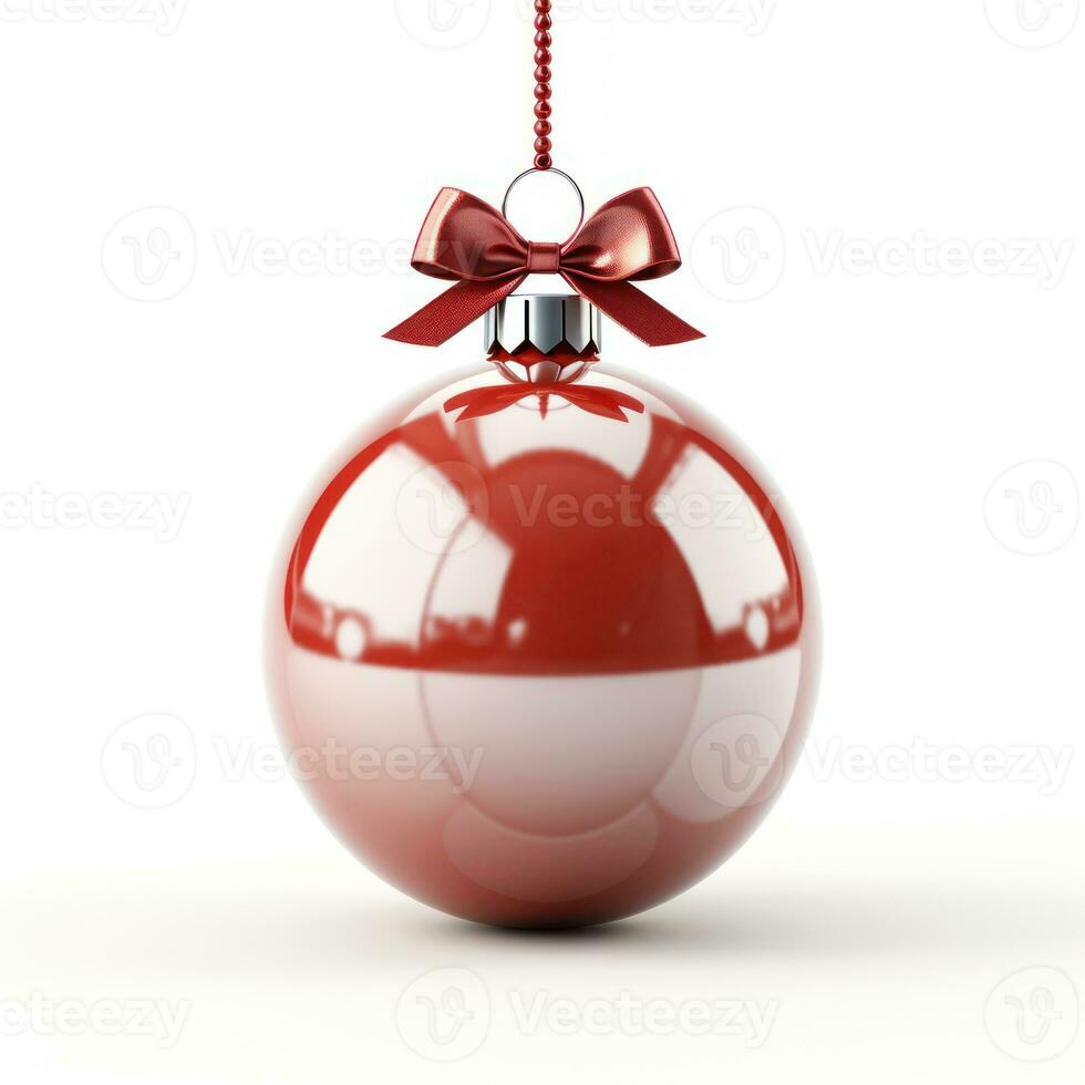 christmas baubles in the snow, holiday balls hanging, christmas background, ai generative photo