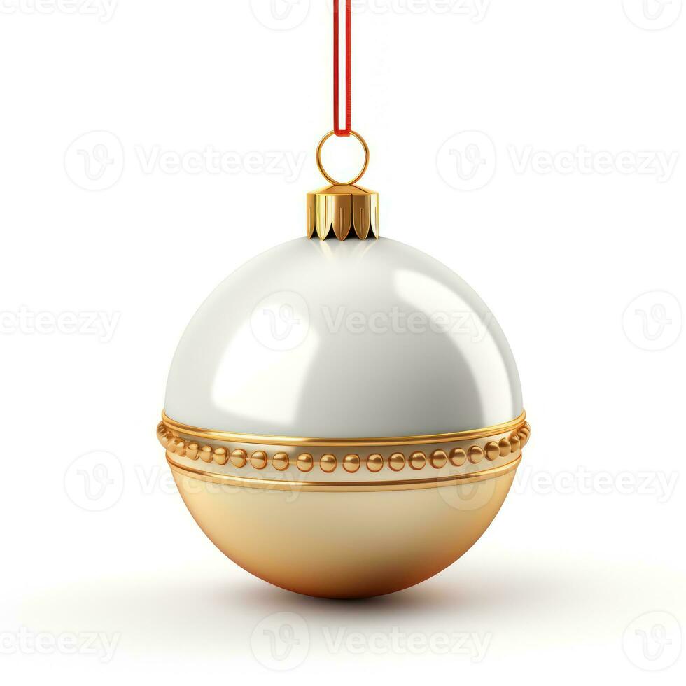 christmas baubles in the snow, holiday balls hanging, christmas background, ai generative photo