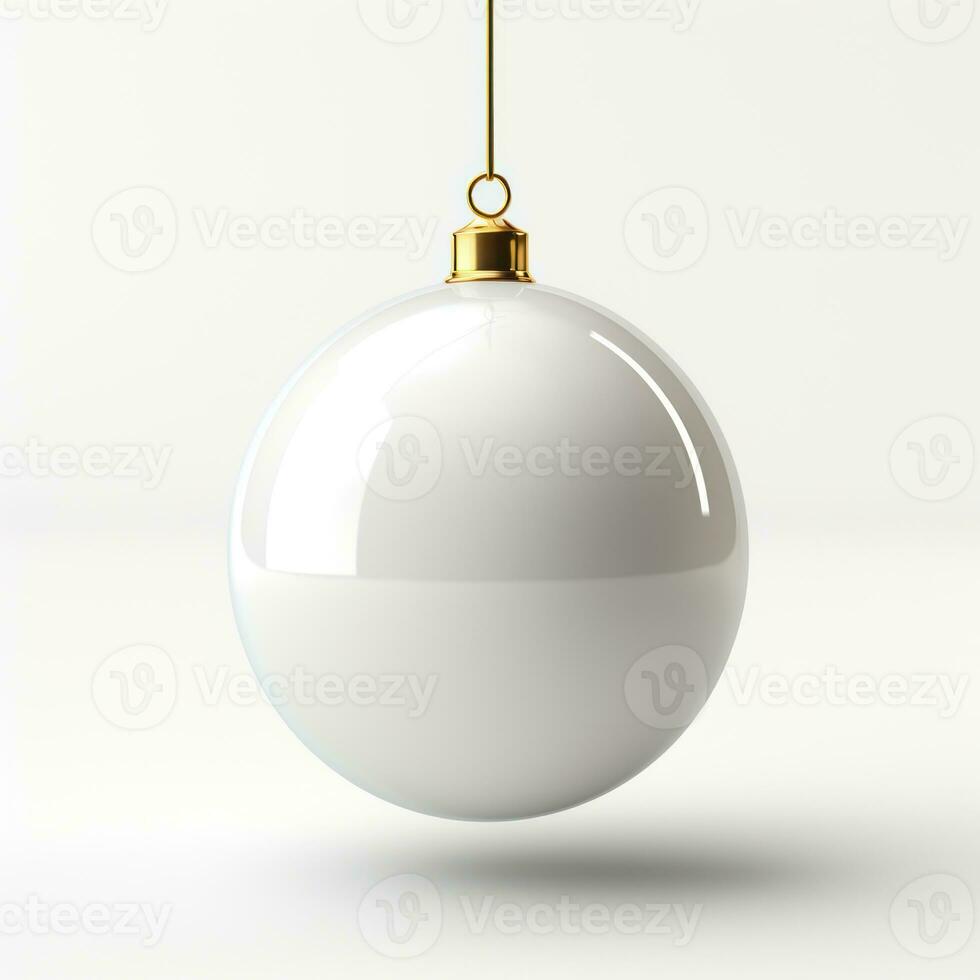 christmas baubles in the snow, holiday balls hanging, christmas background, ai generative photo